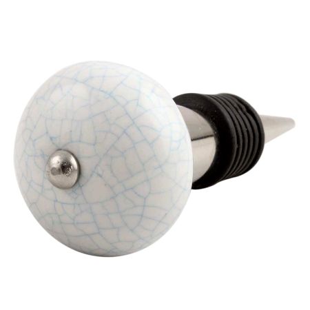 White Turquoise Crackle Ceramic Wine Stopper